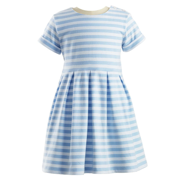 Blue Striped Jersey Dress