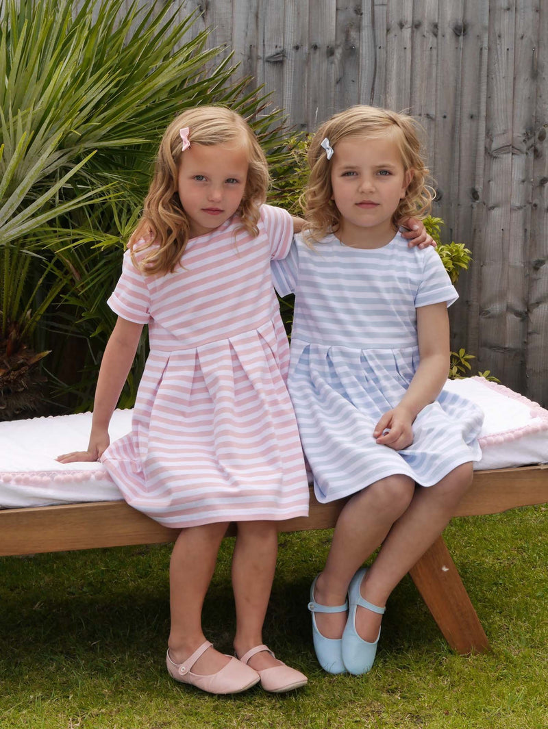 Pink Striped Jersey Dress