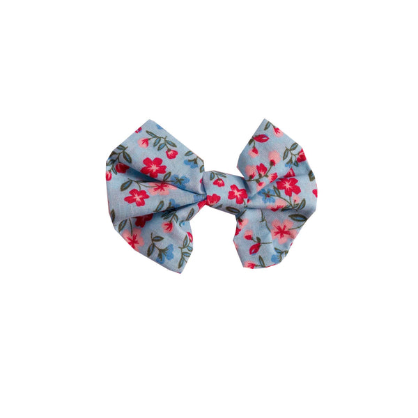 Blue Floral Hairbow