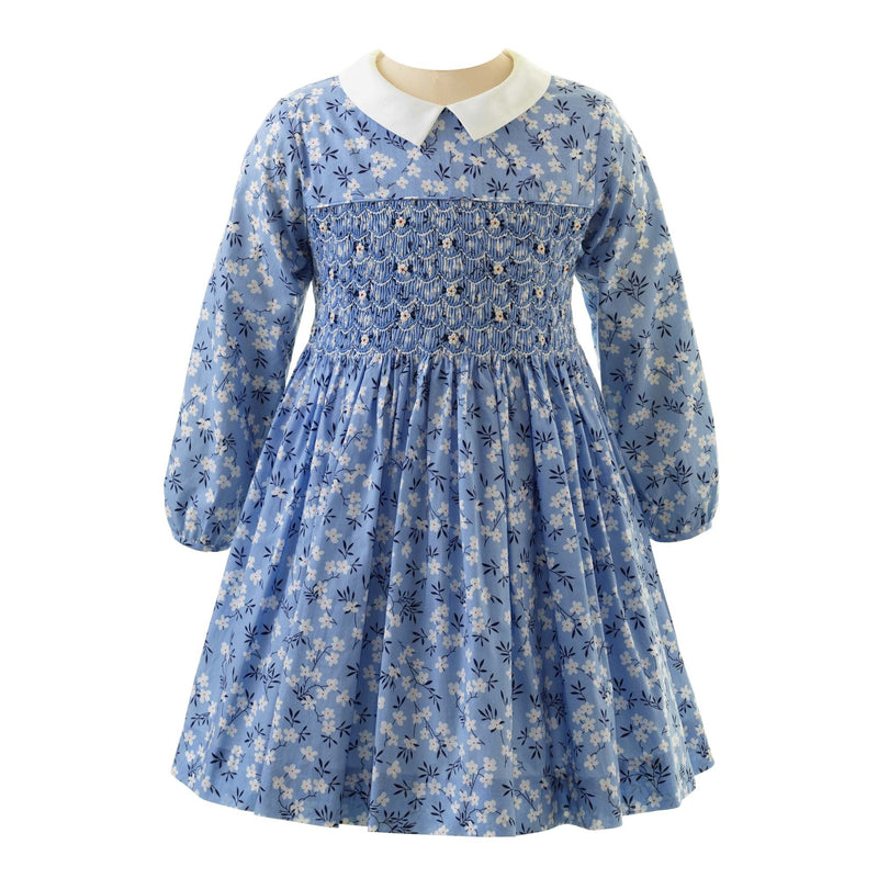 Blue Blossom Smocked Dress