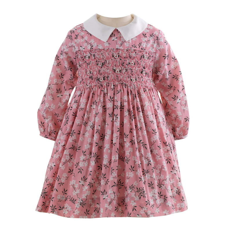 Pink Blossom Smocked Dress & Bloomers