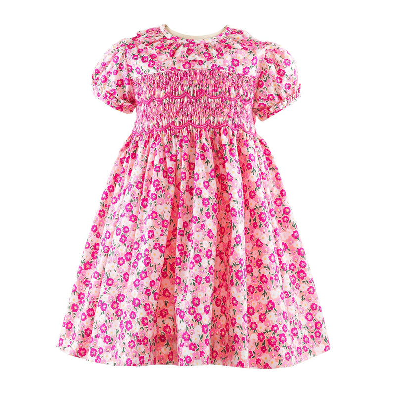 Carnation Floral Frill Smocked Dress & Bloomers