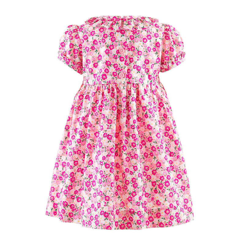 Carnation Floral Frill Smocked Dress & Bloomers