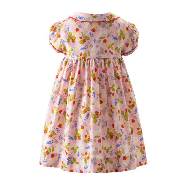 Strawberry Floral Button-Front Dress & Bloomers
