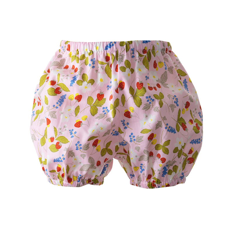 Strawberry Floral Button-Front Dress & Bloomers