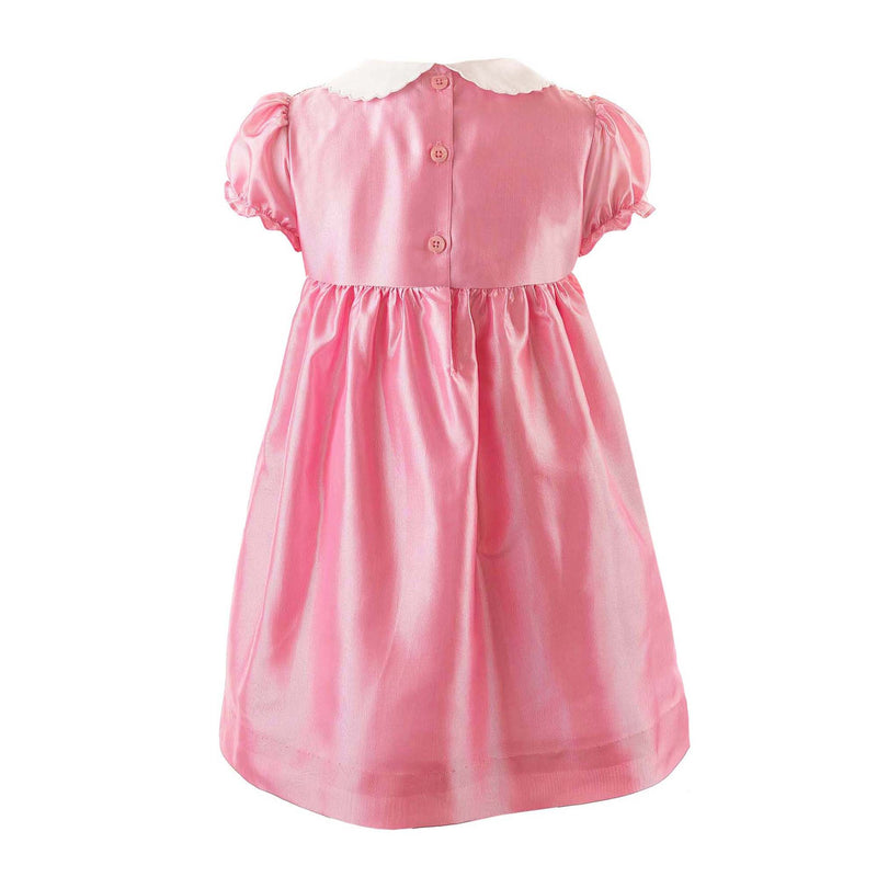 Taffeta Rosebud Smocked Dress