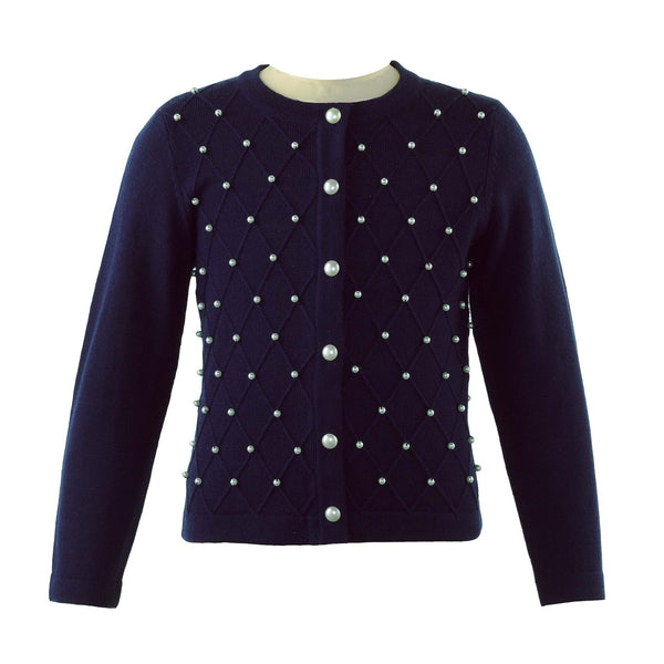 Navy Pearl Cardigan