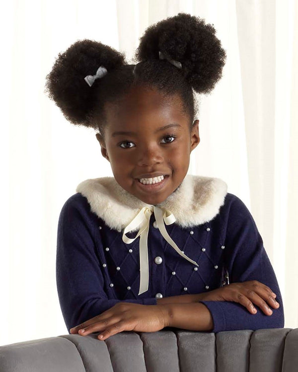 Navy Pearl Cardigan
