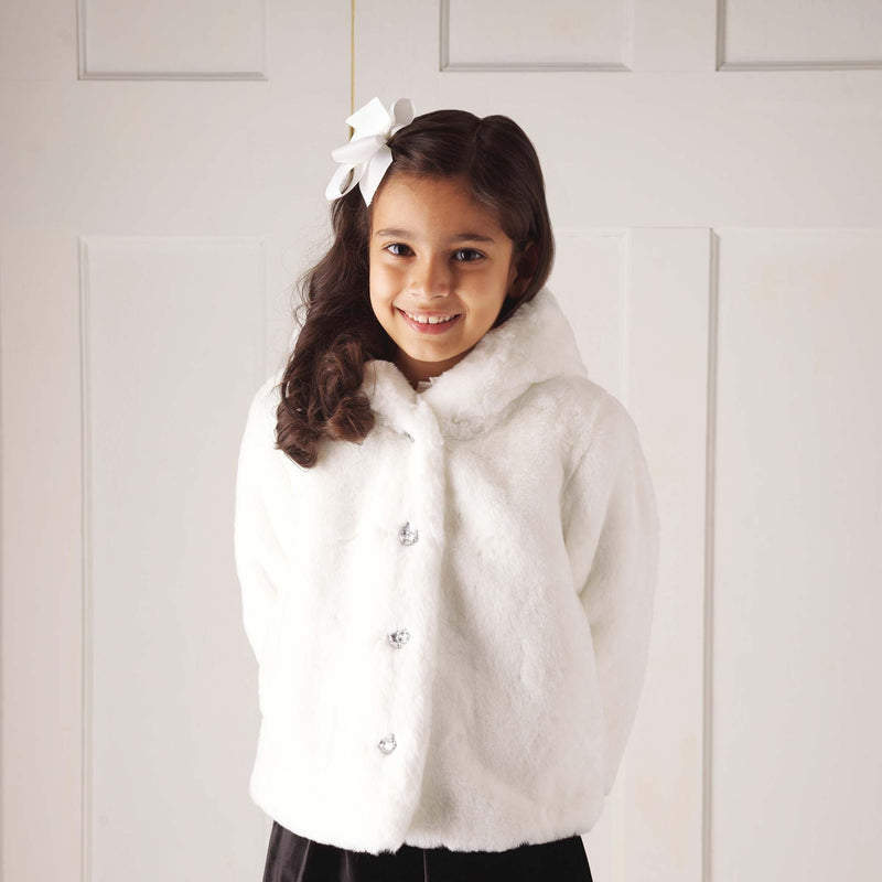 Ivory Faux Fur Short Coat