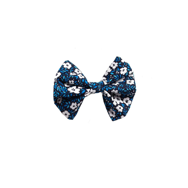 Navy Mini Floral Hairbow