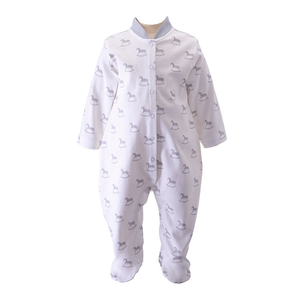 Grey Rocking Horse Babygro