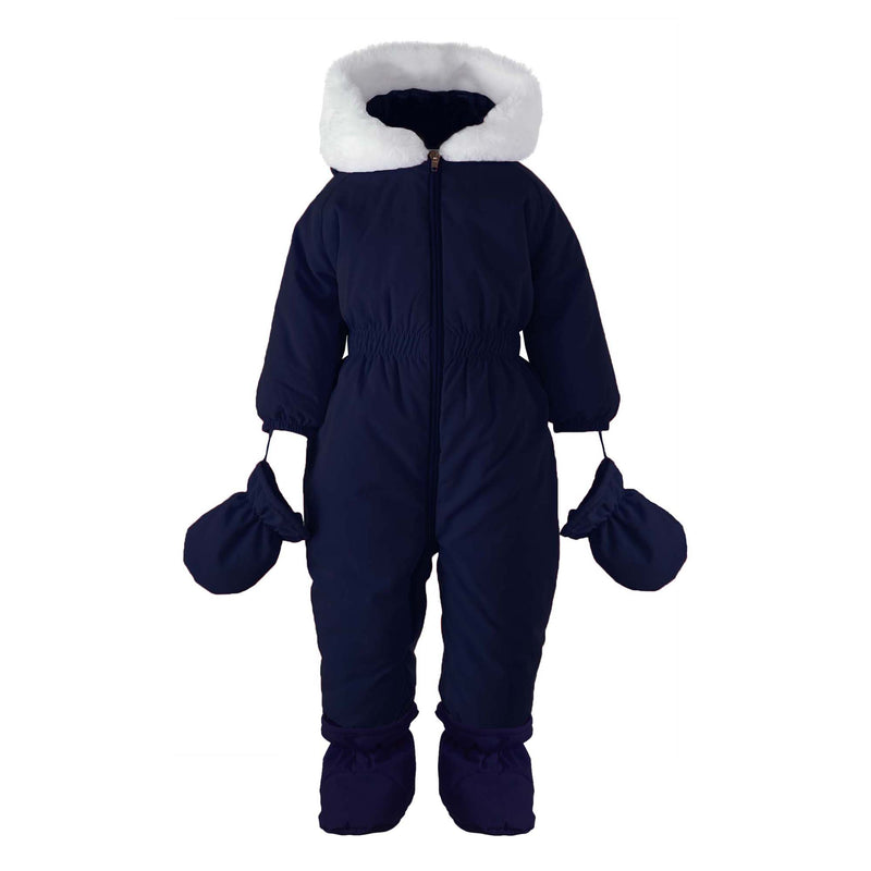 Navy Faux Fur Snowsuit