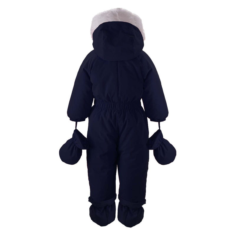Navy Faux Fur Snowsuit