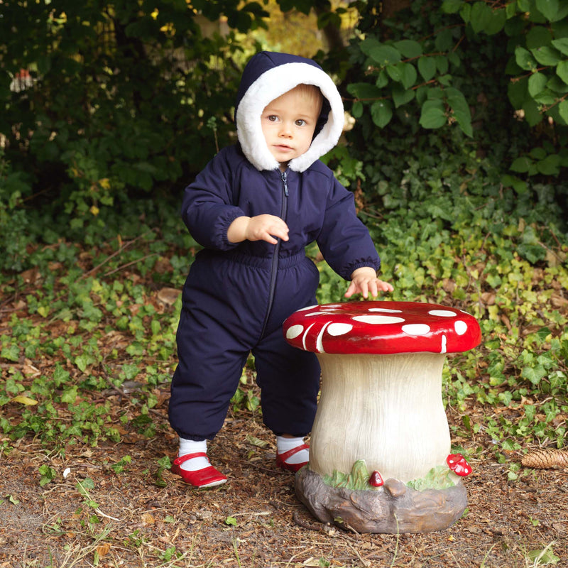 Navy Faux Fur Snowsuit