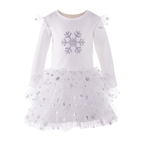 Snowflake Print Tutu Dress