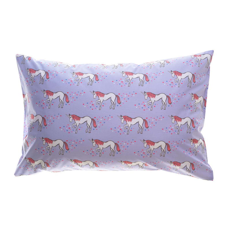 Lilac Unicorn Duvet Cover and Pillowcase Set Cot Bed