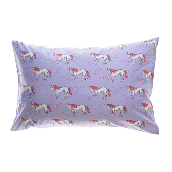 Lilac Unicorn Duvet Cover and Pillowcase Set Single Bed