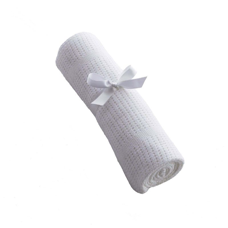 Ivory Soft Cotton Cellular Cot Blanket