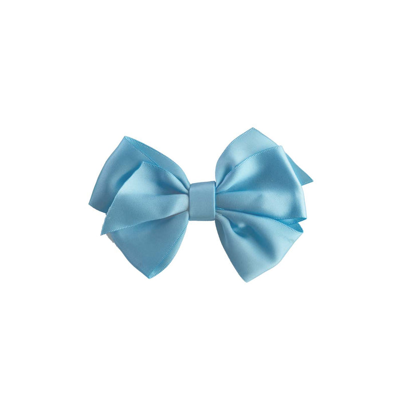 Blue Satin Ribbon Hairbow