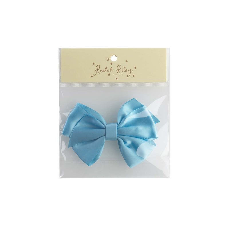 Blue Satin Ribbon Hairbow