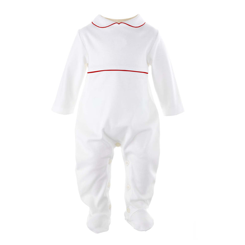 Classic Red Trim Babygro