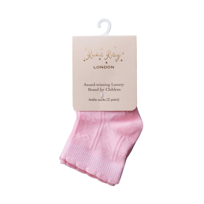 Heart Motif Ankle Socks Pink