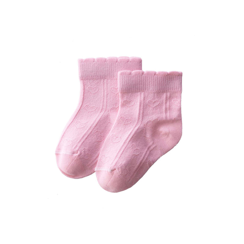 Heart Motif Ankle Socks Pink