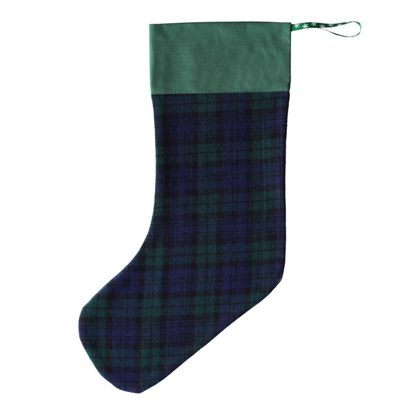 Navy Tartan Christmas Stocking