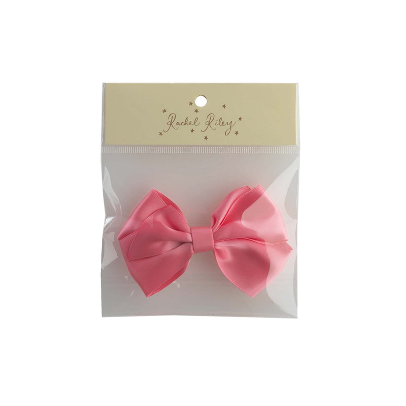 Satin Ribbon Ponytailer- Hot Pink + Light Pink Pink/Light Pink