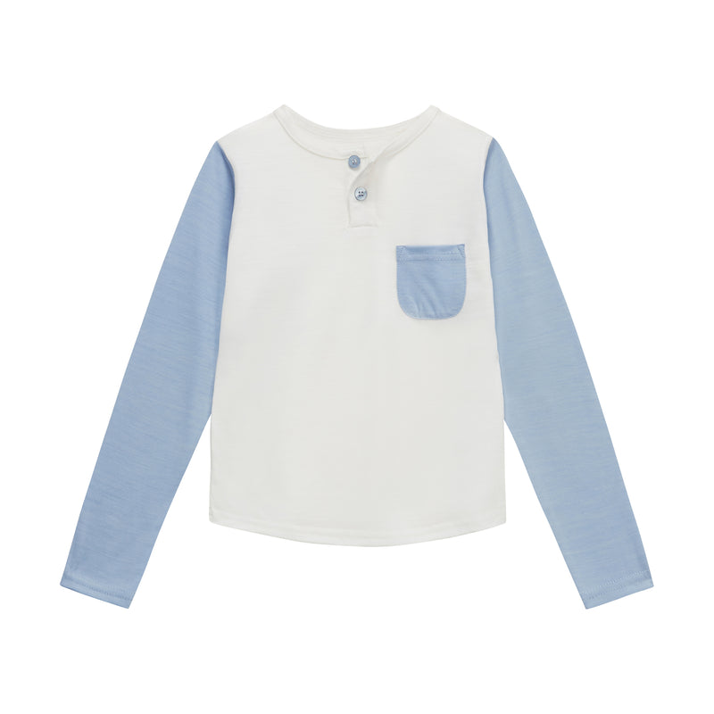 Baseball Long Sleeve Tee Dusty Blue