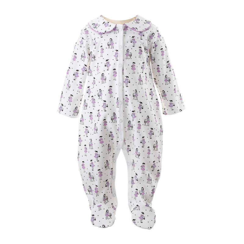 Doll print babygro