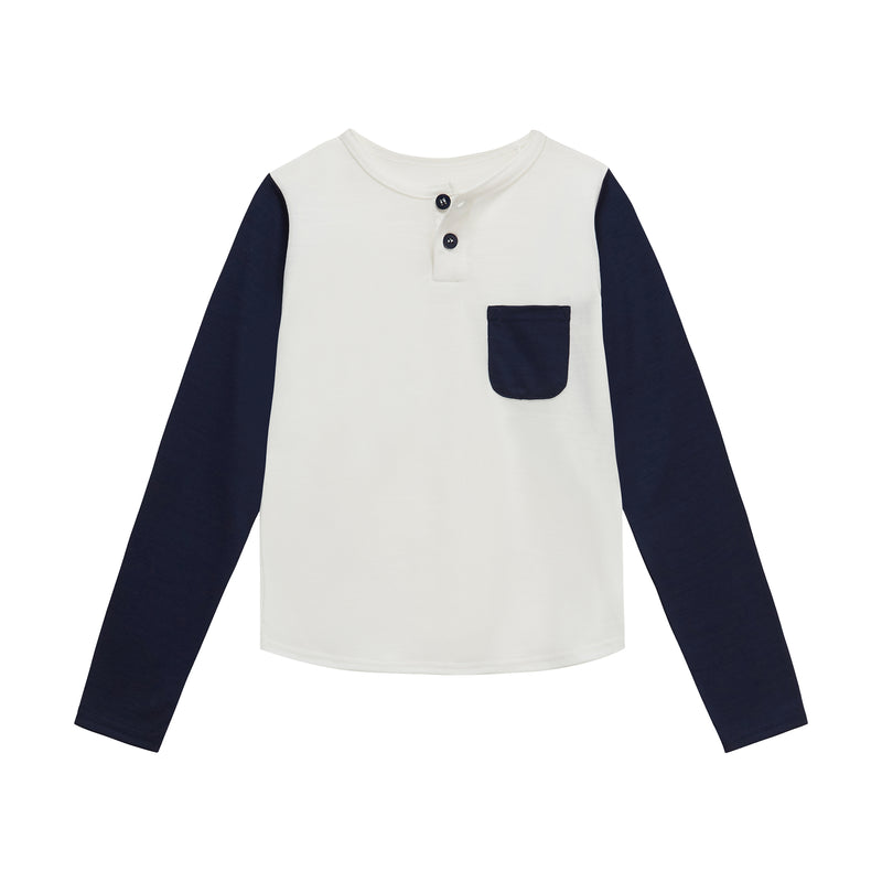 Baseball Long Sleeve Tee French Navy