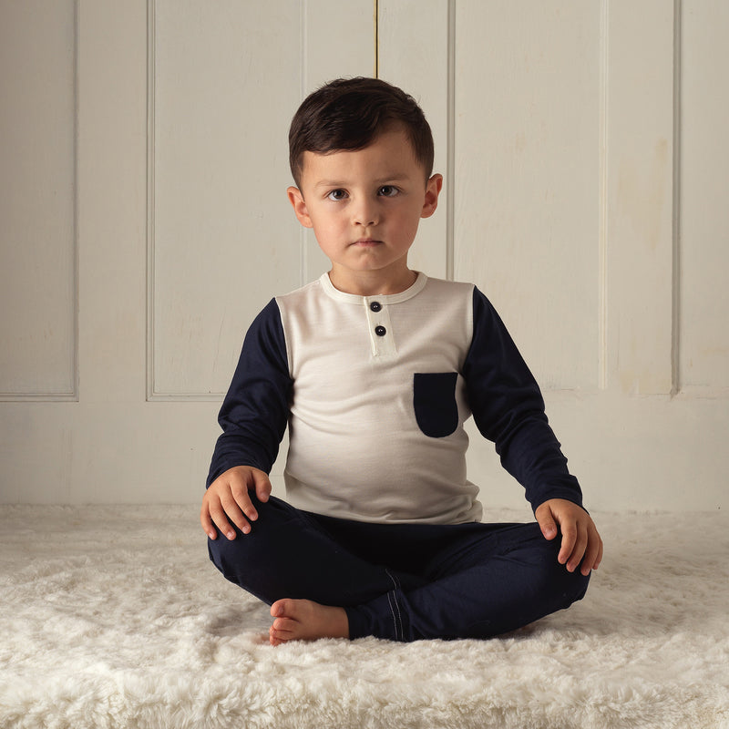 Baseball Long Sleeve Tee French Navy