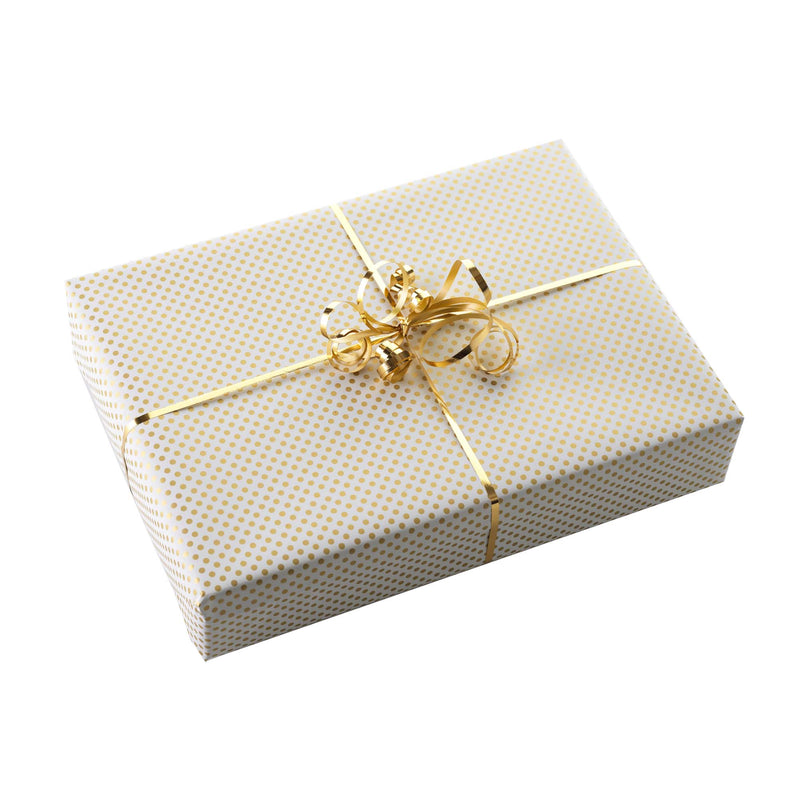 Gold Polka Dot Wrapping Paper & Gold Ribbon