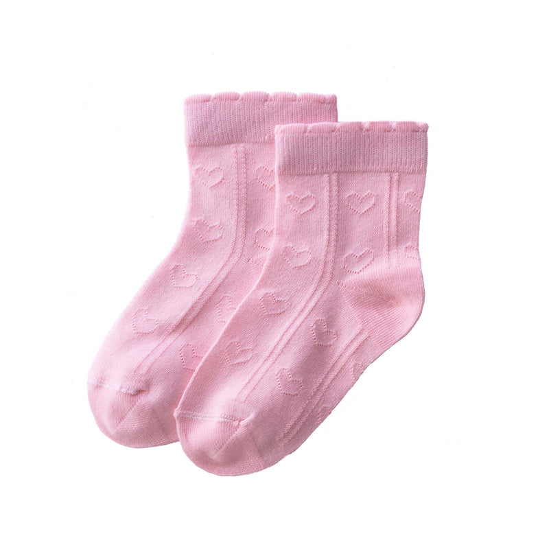 Heart Motif Ankle Socks Pink