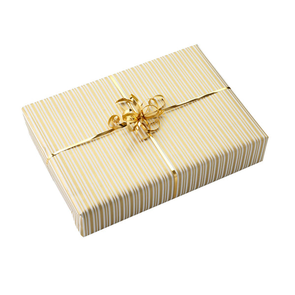 Gold Stripe Wrapping Paper & Gold Ribbon