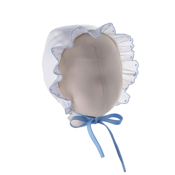 Blue Scalloped Bonnet