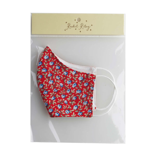 Red Floral Print Face Mask, Children's