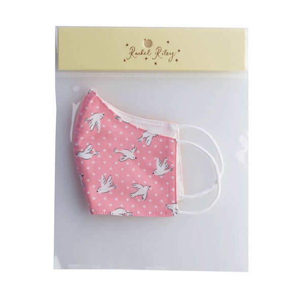 Pink Dove Print Face Mask, Children's