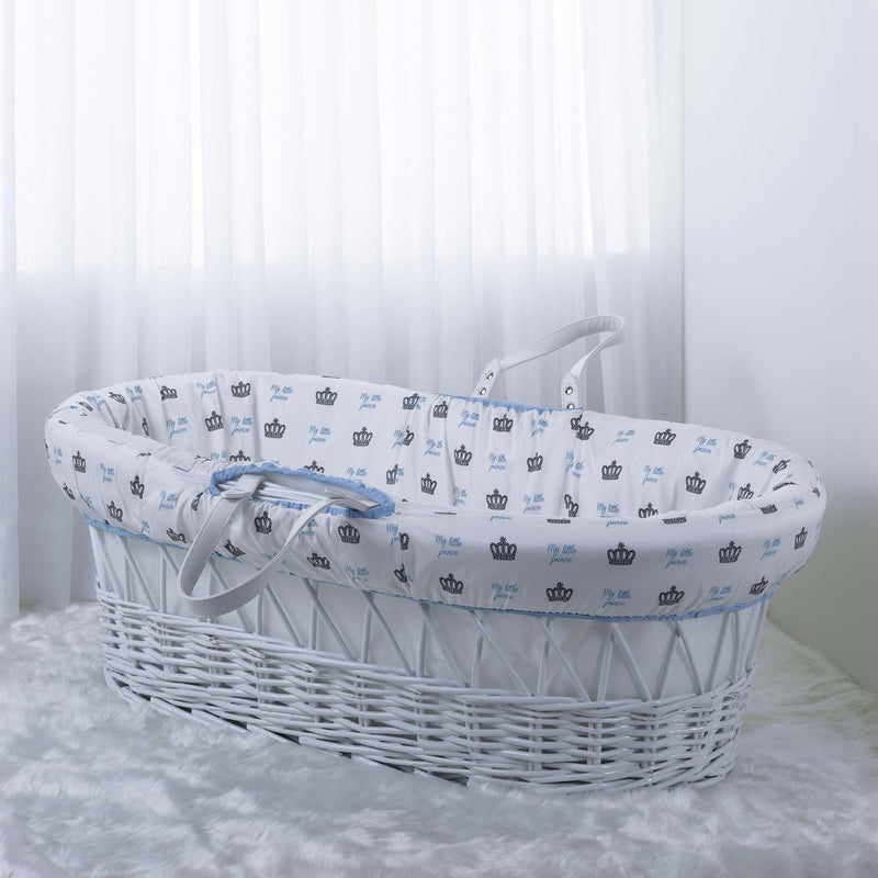 My Little Prince White Wicker Moses Basket