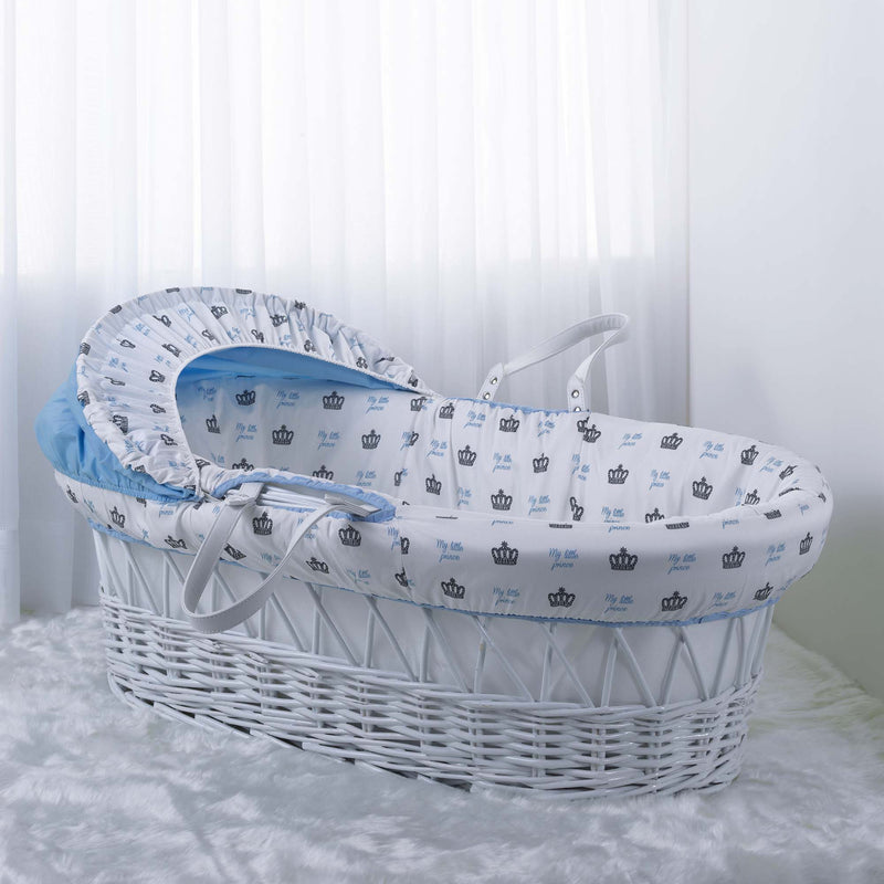 My Little Prince White Wicker Moses Basket