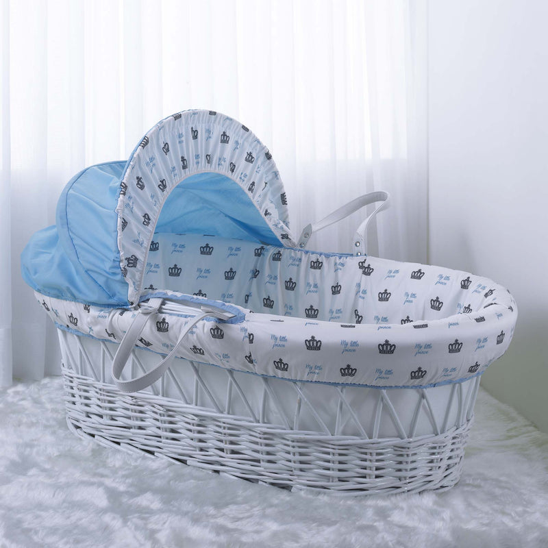 My Little Prince White Wicker Moses Basket