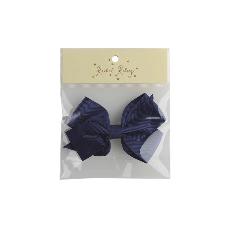 Navy Grosgrain Ribbon Hairbow