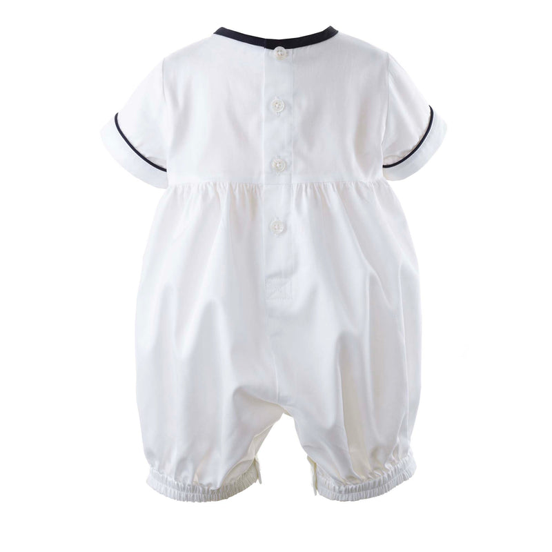 Navy Pin Tuck Babysuit