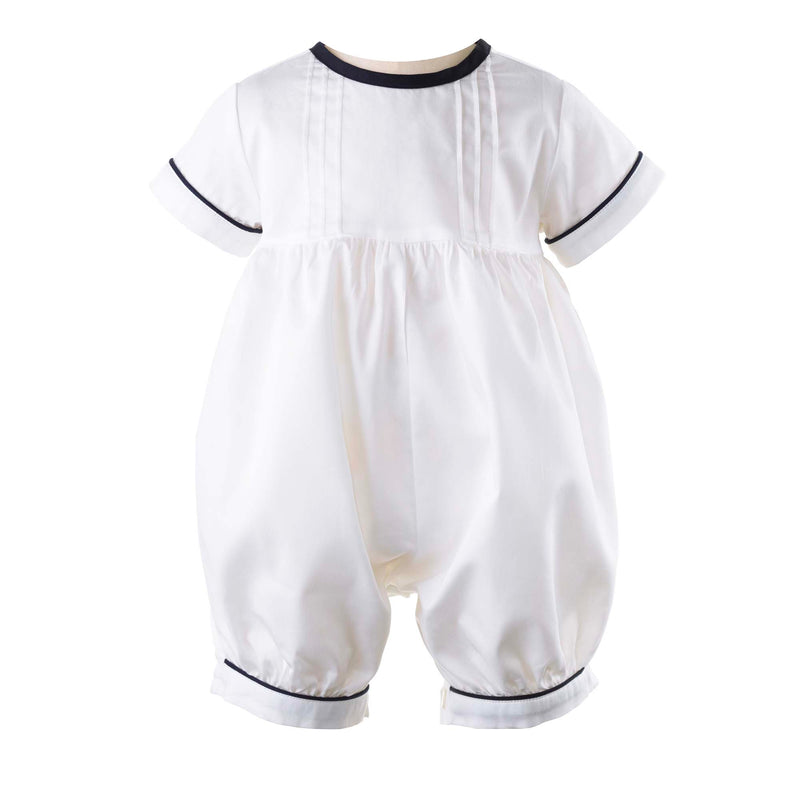 Navy Pin Tuck Babysuit