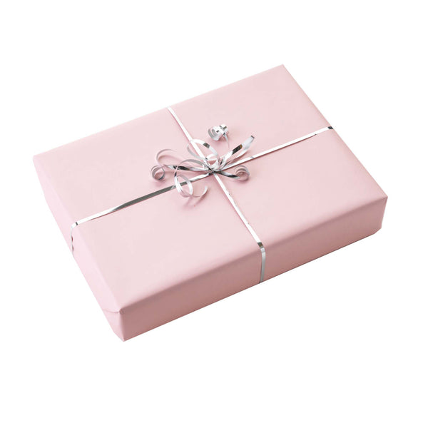 Pink Wrapping Paper & Silver Ribbon