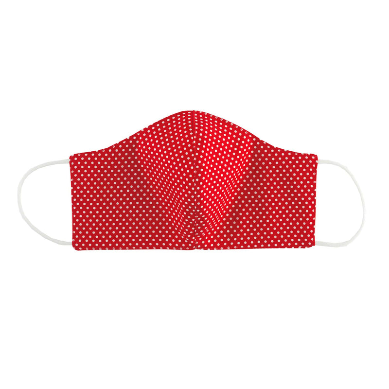 Red Polka Dot Print Mask, Women's