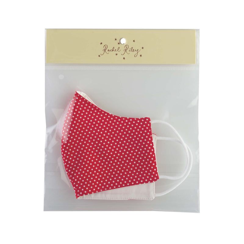 Red Polka Dot Print Mask, Women's