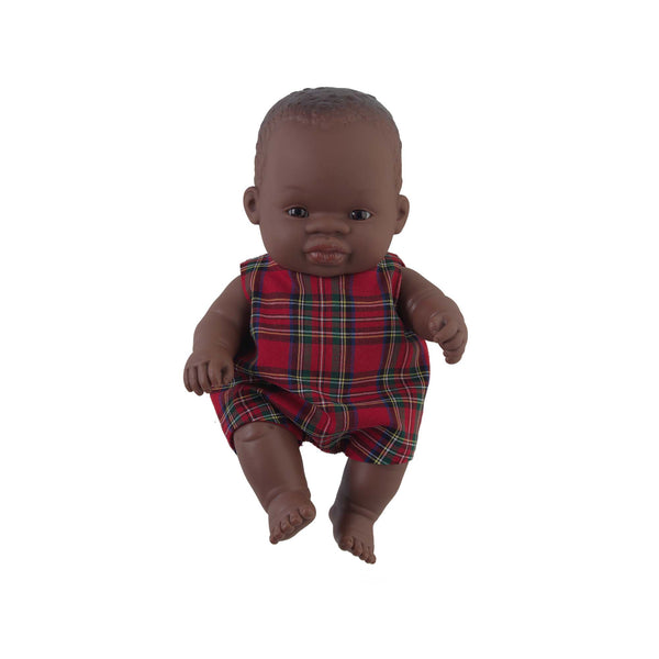 'Twinkle' Baby Girl Doll & Tartan Babysuit
