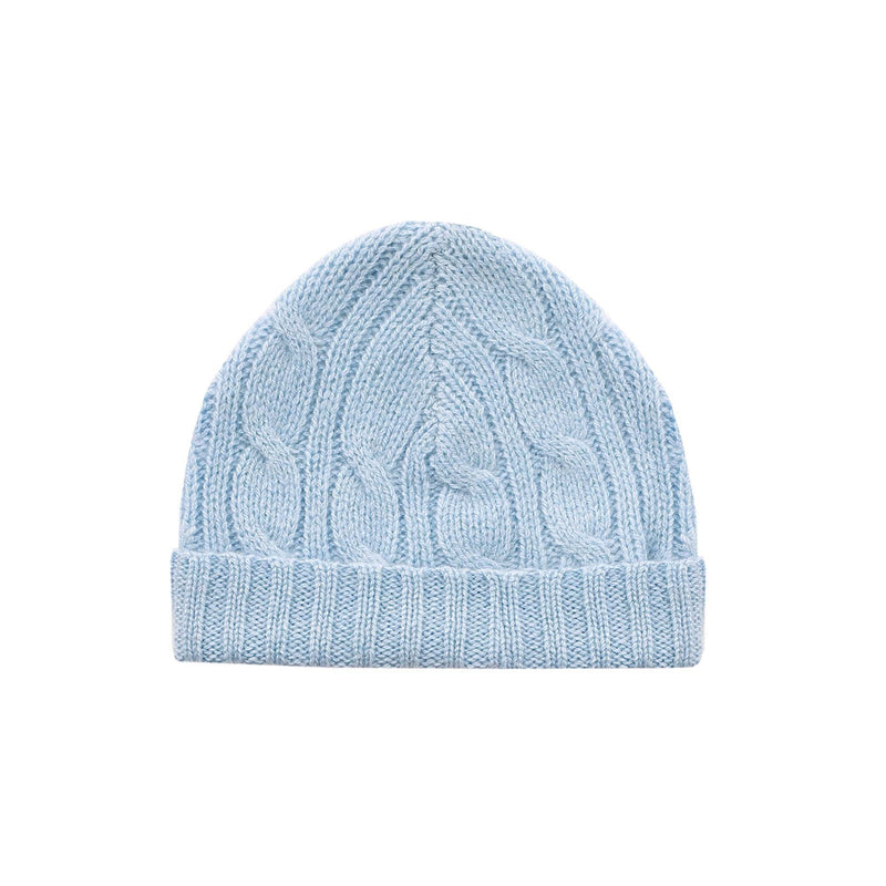 Blue Cashmere Cable Hat